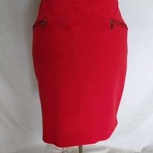 Beautiful Thalian red knit pencil skirt